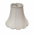 Estallar 12 in. Slanted Scallop Bell Monay Shantung Lampshade, White ES3098365